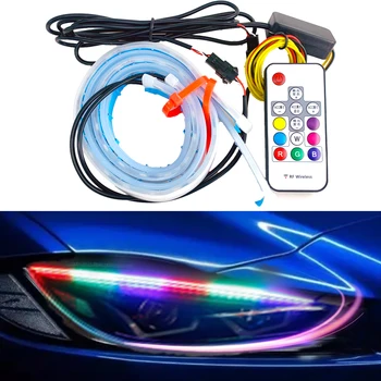 2db/1db 12 futó fények autó, nap, fény, led-es Színes víz indexet streamer ultravékony nappali univerzális autó dekoráció