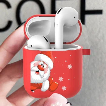 Népszerű, Puha TPU tok Apple Airpods 2 1 3 Pro Levegőbe Hüvely Fülhallgató Fedezze Capa Karácsonyi Mikulás Boldog Új Évet Ajándék