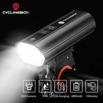CyclingBOX Első Kerékpár Lámpa C-Típusú Újratölthető LED-es Kerékpár Lámpa Vízálló Kerékpár Lámpa Hegymászás Biztonsági Lámpa Lámpák