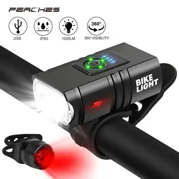 T6 LED Kerékpár Lámpa 10W 1000LM USB Újratölthető Teljesítmény Kijelző MTB Hegyi Országúti Kerékpár Első Lámpa Zseblámpa, Kerékpáros Felszerelés