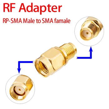 1db RP-SMA Male, Hogy SMA Famale RF Csatlakozó Vagy SMA Male, Hogy RP-SMA Famale Egyenesen RF Csatlakozó Adapter Átalakító
