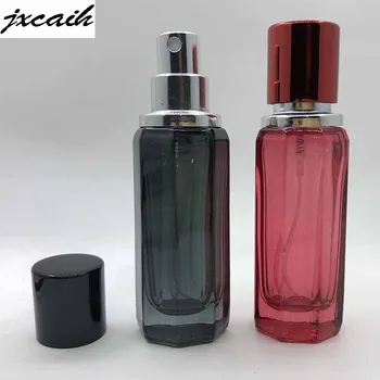 Jxcaih 1pcs25ML Mini Sokszög GlassPerfume Üveggel Lehet BeFilled A Kozmetikai Esetben Műanyag Kupak, Eloxált Alumínium Fúvóka