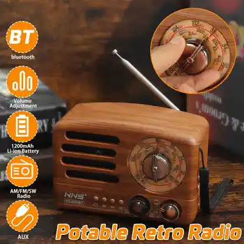 LEORY Klasszikus Retro FM Rádió-Vevőkészülék Hordozható Dekoráció MP3 Rádió sztereó Bluetooth Hangszóró TF USB Újratölthető