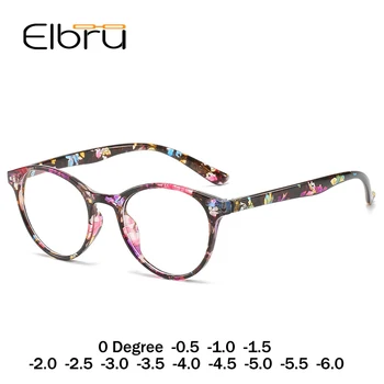Elbru Kész Rövidlátás Szemüveg Nők 0 -0.5 1.0 1.5 2.0 2.5 3 3.5 4 4.5 5.0 5.5 6 Retro Virágmintás Rövidlátás Optikai Szemüveg Keret