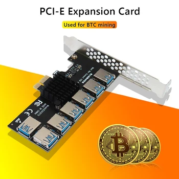 PCIE 1 7 USB 3.0 Slot PCI-E PCI Express Kelő Kártya Szorzó Elosztó Adapter DOS, Linux, Windows XP / 7 / 8 / 10