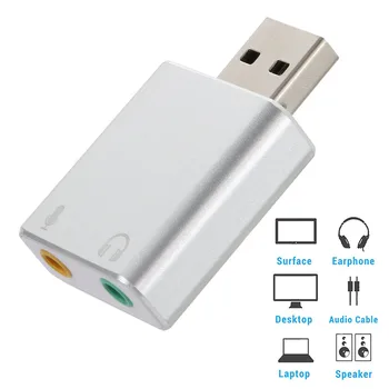 Külső USB-s hangkártya HIFI Magic Voice 7.1 csatornás Mikrofon-Audio-csatlakozó Ingyenes Meghajtó Csatlakozó Hang Kártya Adapter Hangkártya