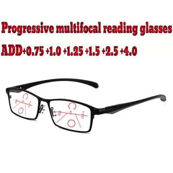 Progresszív Multifokális Olvasó Szemüveg Üzleti férfiak teljes keret kényelem TR90+1.0 +1.5 +1.75 +2.0 +2.5 +3 +3.5 +4