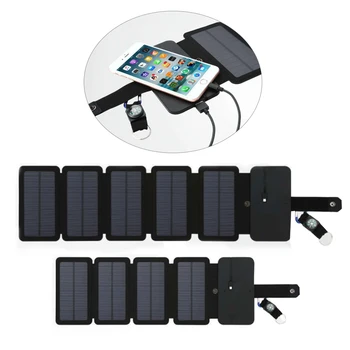 SunPower összecsukható 10W Napelemek Töltő 5V 2.1, USB-Kimeneti Eszközök Hordozható Napelemek Okostelefonok Használt kültéri