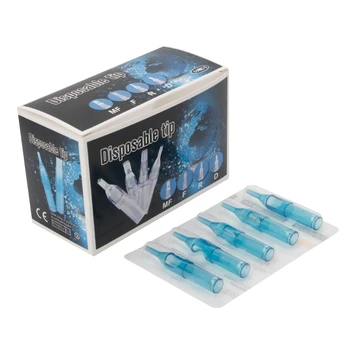 Pro 50Pcs Sok Pro Steril, Egyszerhasználatos Tetoválás Fúvóka Tippek Tű Cső Pick RT FT Kék