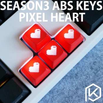 Újdonság Ragyog Át Keycaps ABS Maratott, Ragyog-Át pixel szív fekete piros egyéni mechanikus billentyűzetek