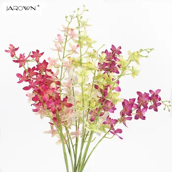 JAROWN Mesterséges 3 Ág Orchidea Virág Mesterséges Növények Dekoratív Selyem Virágok Táblázat Szervezni Esküvői Haza Parti Dekoráció