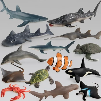 Óceán Tengeri Élet-Szimulációs Állat Modell Meghatározza Cápa, Bálna Teknős Rák Delfin Akció Játékok Adatok Gyerekek Oktatási Gyűjtemény Ajándék