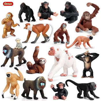 Oenux Szimuláció Aranyos, Orángután, Csimpánz, Gorilla, Majom, A Vadon Élő Állatok Miniatűr Modellt Akciófigura Otthon Kert Dekoráció Játék