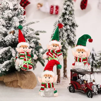 Navidad 2022 Karácsonyi Dekoráció Manó Baba Ajándék Csomag Karácsonyfa Díszítés Medál Aranyos Elf Candy Üveg Dekor Boldog Karácsonyt