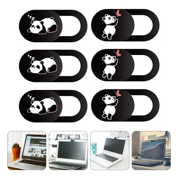 6db Panda Minta Laptop, Telefon Kamera Fedél Dia Öntapadó Webkamera Blokkoló