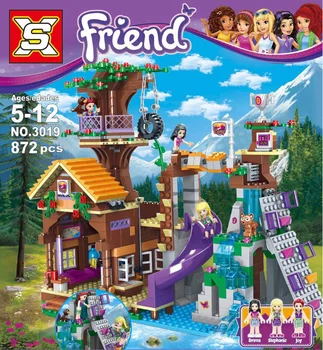 872PCS Barátok Kaland Tábor Fa Ház Stephanie Adatok Készlet építőelemei Lány Emma Játékok Legoinglys Barátom 41122 Ajándékok