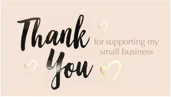10db Köszönjük, Hogy Támogatja A Small Business Kártya, Arany Fólia Szív 2 x 3.5