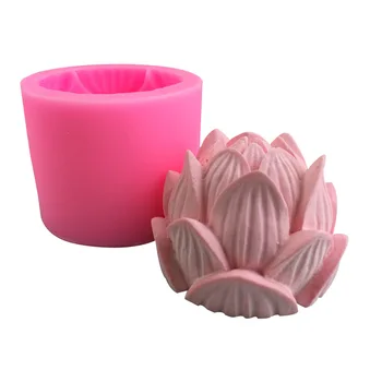 Lótusz alakú szilikon penész lotus szappan szappan penész, gipsz, dekoráció, dísz, gyertya penész
