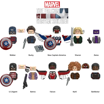 Marvel Avengers Kapitány Amerikai Falcon Téli Katona Adatok Sam Bucky Zemo Walker Építőkövei Adatok Tégla Gyerek Játék Ajándék