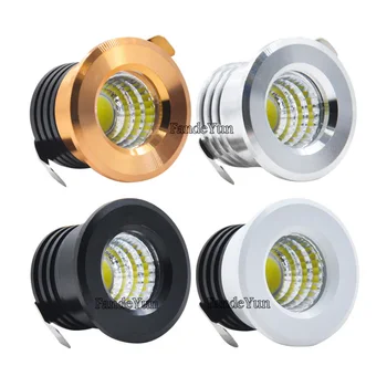 Szabályozható Ezüstös/Fekete/Fehér/Arany Mini COB LED Mélysugárzók 3W AC110V 220V Ékszerek Kijelző Mennyezeti Süllyesztett Szekrény Spot Lámpa