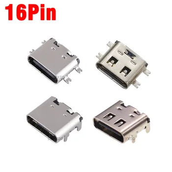 100 C Típusú 16Pin Aljzat Csatlakozó USB 3.1 DIP SMT Plug-in-Board Női Elhelyezése A PCB Design DIY Magas Töltés Aktuális