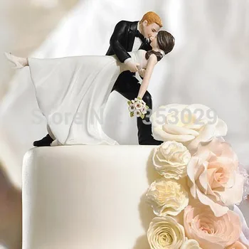 Ingyenes szállítás Esküvői Torta Tetején, Egy Romantikus Dip Tánc - Egyéni Pár Figura Torta Állvány Tartozék-Esküvői Dekoráció