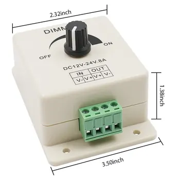 SICCSAEE 12V 24V LED Dimmer Kapcsoló 8A feszültségszabályozó Állítható Vezérlő LED Szalag Lámpa Lámpa
