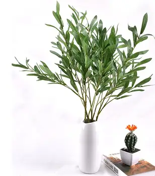 Művirág, 6-szirom Olive Levél, 96cm Hosszú, Esküvői Dekoráció A Szálloda Halljában,Zöld Növények, A Hátsó Udvarban