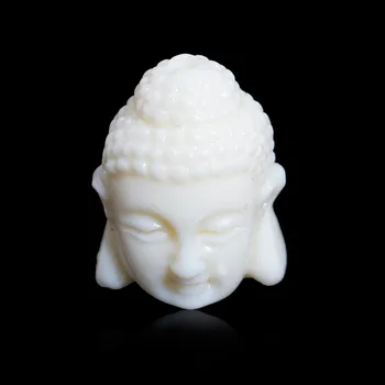 Doreen Doboz Korall ( Szintetikus) Bézs színű Drágakő Laza Gyöngyök Buddha Minta 16mm x 11mm DIY Ékszer Készítés, Lyuk: 1.2 mm, 10 Db
