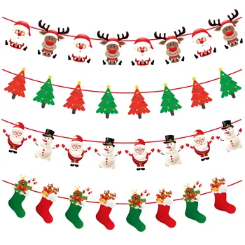 Karácsonyi Banner Garland Zászló Boldog Karácsonyi Dekoráció az Otthoni Mikulás, Karácsonyi Dísztárgyak, Karácsonyi Dekoráció Új Év Hóember Elk