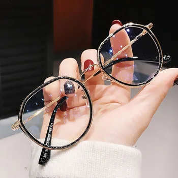 2020-ra Nő Férfi Divat Kerek Rövidlátás Szemüveg Túlméretezett Szemüveg Keretek Diákok Fém Dioptriás olvasószemüveg-1.0-6.0