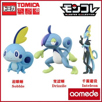 Takara Tomy Tomica Moncolle Ex Pokemon Figurákat ML-05 Sobble MS - 37 Inteleon Gyanta Anime Ábra Játékok Gyűjtemény