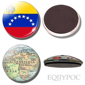 Venezuelai zászló utazási hűtő mágnes országok szuvenír Venezuela térkép hűtő mágnes dekoráció üzenőfal Matrica Accessorie