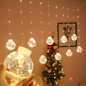 Függöny LED Réz Drót String Fények Mese EU Plug Karácsonyi Koszorú, Esküvői Fél Szobás Beltéri Világítás Dekoráció