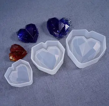 3D-s szív alakú szilikon penész gyanta ékszerek penész UV epoxi gyanta DIY ékszer készítés eszköz