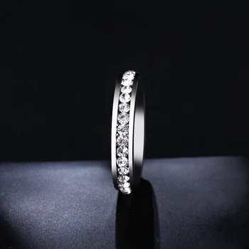 DOTIFI 316L Rozsdamentes Acél Gyűrű Női Ezüst Színű Kristály Eljegyzési, Esküvői Gyűrű, Ékszerek