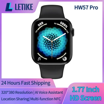 LETIKE HW57 Pro Smart Óra Series 7 Smartwatch Férfiak Nők NFC-AI Hang Asszisztens Android, IOS 7 Óra PK W37 Pro IWO 13 HW22 plusz