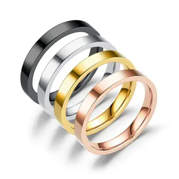 3mm Vékony Gyűrűk Női Ékszerek Ember Black Rose Gold Színű Rozsdamentes Acél Elegáns Parti Farok Gyűrű a Nők Szeretője Ajándék
