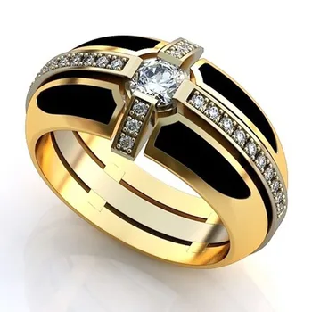 Férfi Divat Kristály Kereszt Gyűrű Természetes Fehér Cirkon Férfi Gyűrű, Gyönyörű, Egyedi Eljegyzés, házassági Évforduló Ajándék
