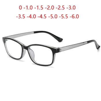 0 -1.0 -1.5, Hogy -6.0 Átlátszó Szürke Keret Négyzet Rövidlátás Szemüveg Kész A Nők A Férfiak Receptet Szemüveg 3 Választható Szín
