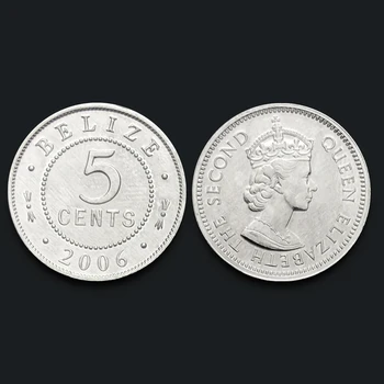 Belize 5 centes érme 2006 100% Valódi Eredeti Gyűjtemény Érmék Unc Valódi Érme