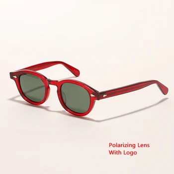 Zöld Napszemüveg Ember Johnny Depp Polarizált napszemüvegek Nők-Acetát Keret Márka Évjárat UV400 Vezető Árnyalatok Fényvédő