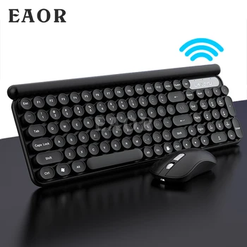 EAOR 102-Kulcs Hordozható 2.4 G Wireless Billentyűzet Egér Combo-Retro Slim Néma Vízálló Hivatal Gaming Billentyűzet, Laptop, Asztali