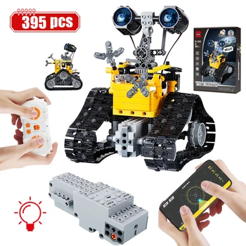 395pcs Város Műszaki Elektromos Nyomon APP Távirányító Robot építőkövei Mechanikus RC Autó Tégla Játékok Fiúknak Ajándékok