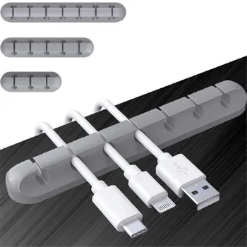 Smart USB Vezeték Szervező Kábel Winder Szilikon Flexibilis Kábel Menedzsment Kábel Jogosultja Klipek Az Egér Fejhallgató Fülhallgató Hálózat