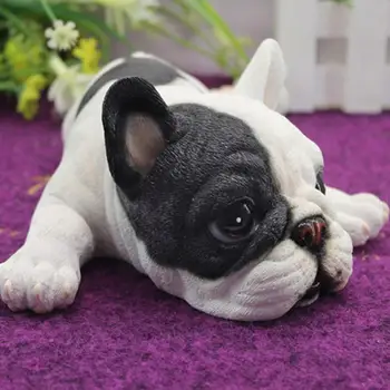 Polyresin Figura Reális Alszik francia Bulldog Játékok Játékok Pet Haza Állat Szimulációs Modell Dekoráció Modell Kutya Ajándékok Gyermek