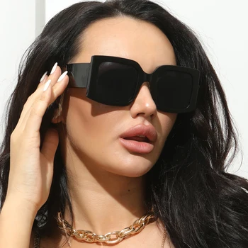 LongKeeper Nagy Keret, Vintage Luxus Márka Női Napszemüveg Férfi Divat Személyiség Fekete Négyzet a napszemüvegek UV-Védelem Gafas