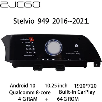ZJCGO Autó Multimédia Lejátszó Sztereó Rádió GPS Navigáció Android Képernyő Alfa Romeo Stelvio 949 2016 2017 2018 2019 2020 2021