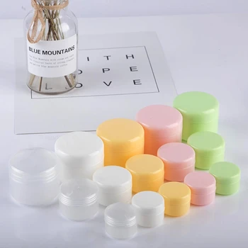 10/20/30/50/100/150g Műanyag Üres Smink Jar Pot Újratölthető Mintavevő Palackok Utazási Cream Krém Kozmetikai Konténer