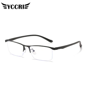 YCCRI 0 - 6.0 Fél Keret Rövidlátás Szemüveget a Nők, mind a Férfiak Gyanta Szemüveget Közelében Lencse Anti Kék Fény Védőszemüveg Férfiak